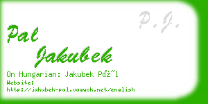 pal jakubek business card